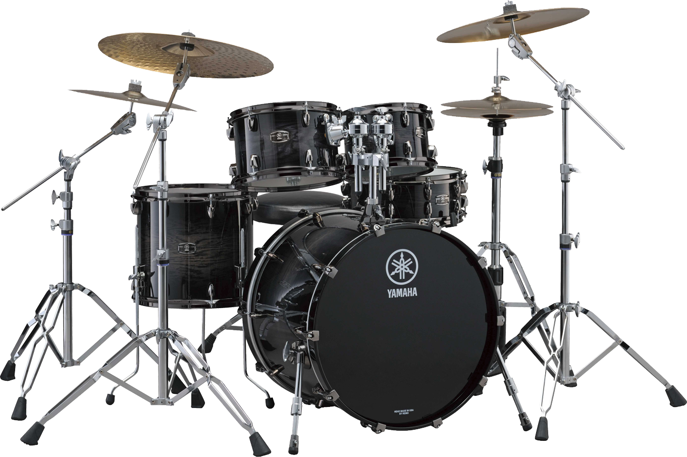 Yamaha Drum Set Black PNG image