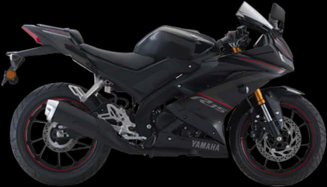 Yamaha R15 Black Sportbike PNG image