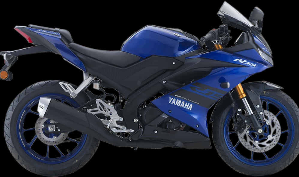 Yamaha R15 Blue Sportbike PNG image