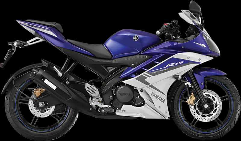 Yamaha R15 Blue Sportbike PNG image