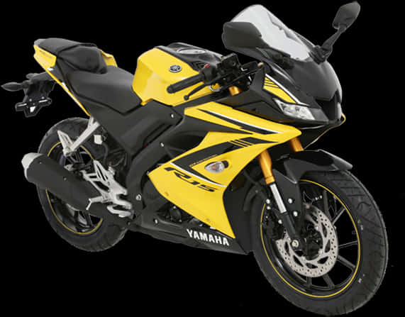 Yamaha R15 Yellow Sportbike PNG image