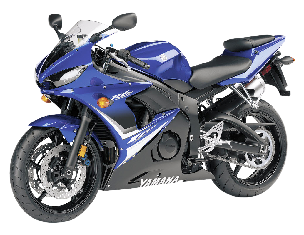 Yamaha Sportbike Blueand White PNG image