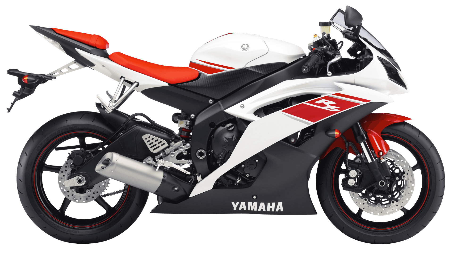 Yamaha Sportbike Red White Color Scheme PNG image