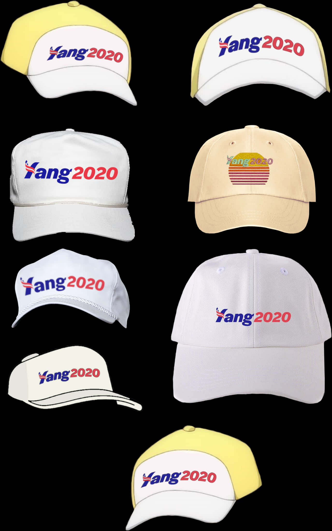 Yang2020 Campaign Hats Collection PNG image