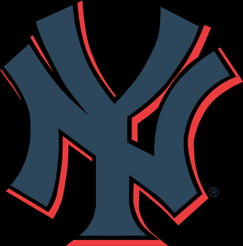 Yankees Logo Black Red Outline PNG image