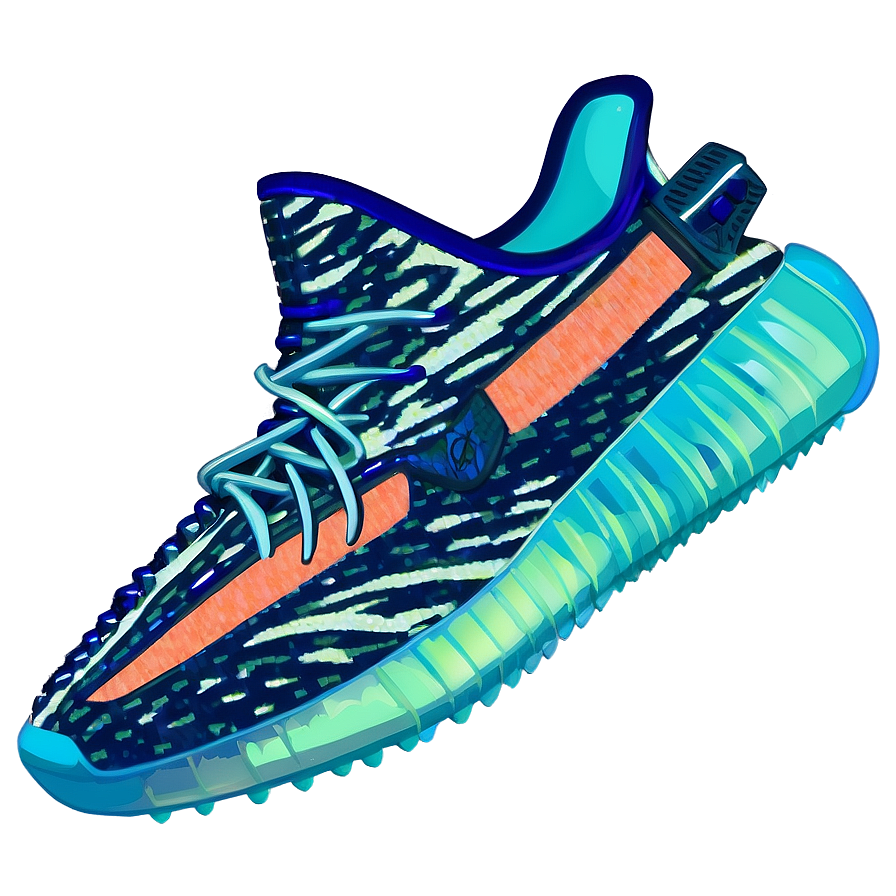 Yeezy Azure Blue Shoes Png Pkw PNG image