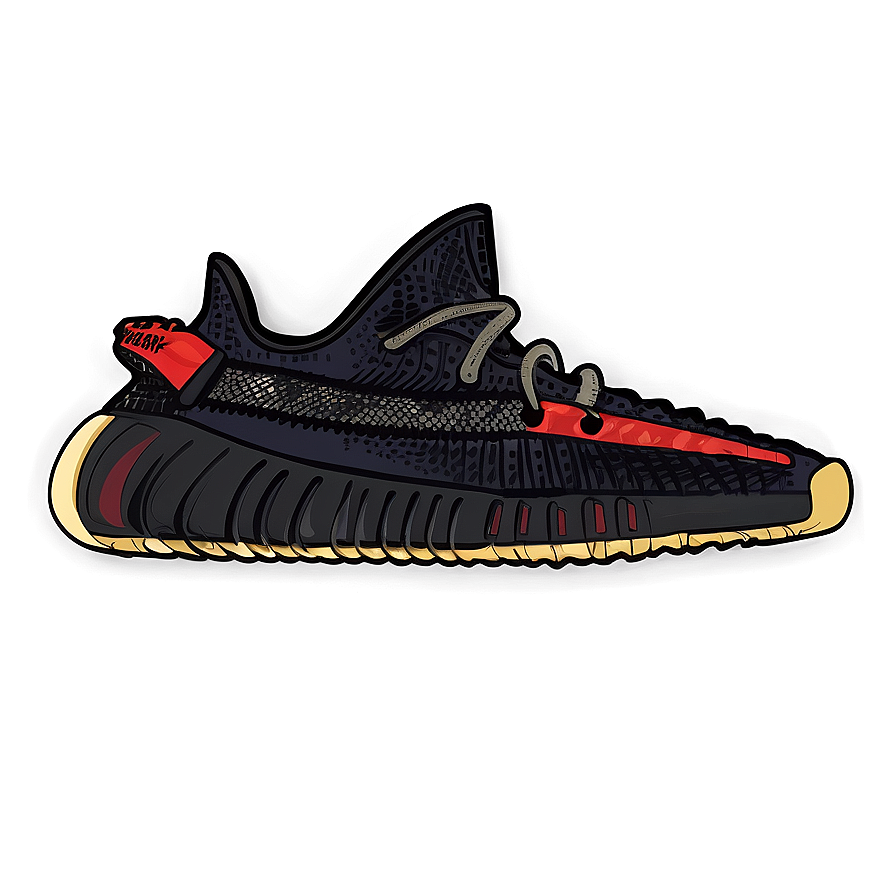 Yeezy Bred Sneakers Png Qun13 PNG image