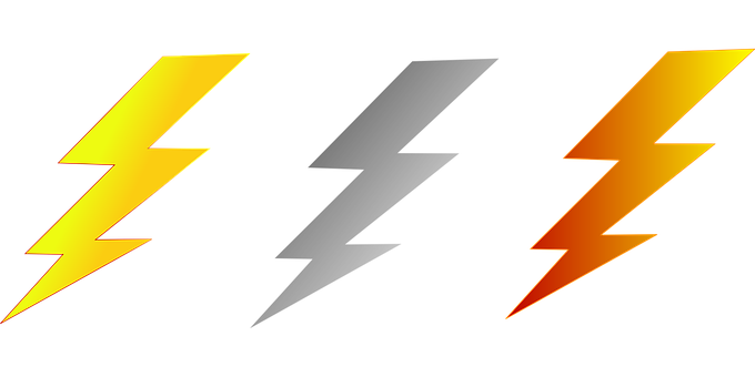 Yellow_and_ Orange_ Lightning_ Bolts PNG image