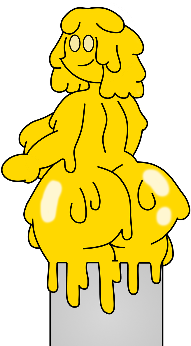 Yellow_ Animated_ Character_ Melting PNG image