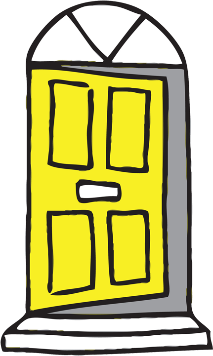 Yellow Animated Door Illustration PNG image