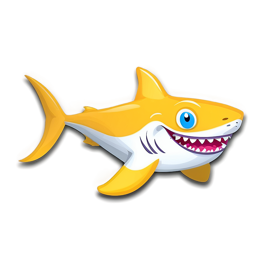 Yellow Baby Shark Clipart For Crafts Png 06212024 PNG image