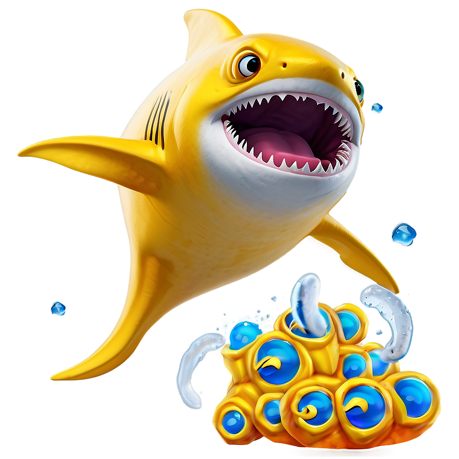 Yellow Baby Shark Cute Expression Png 3 PNG image