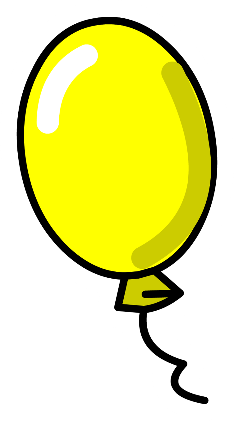 Yellow Balloon Cartoon Illustration PNG image