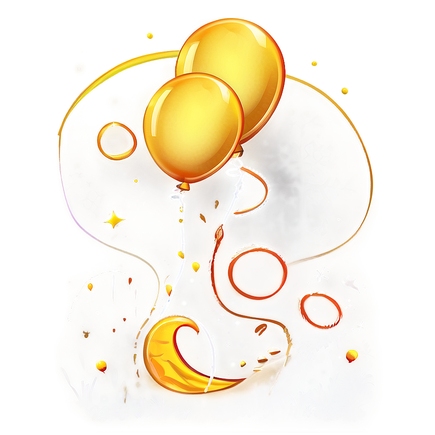 Yellow Balloon Illustration Png 06262024 PNG image