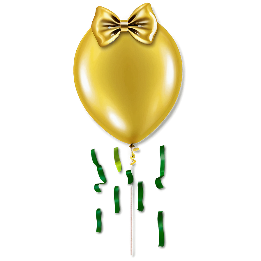 Yellow Balloon With Bow Png Dfj37 PNG image