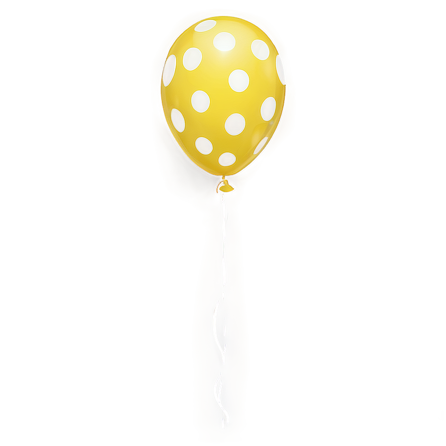 Yellow Balloon With Polka Dots Png 06262024 PNG image