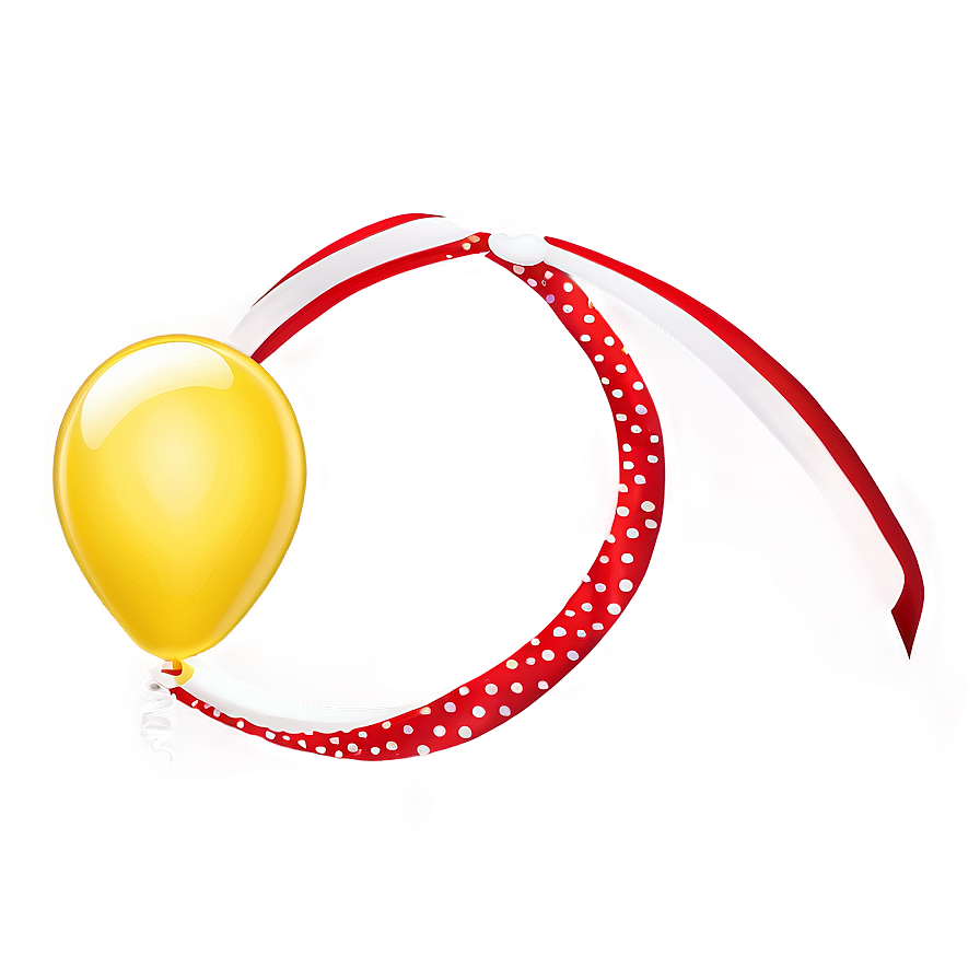 Yellow Balloon With Ribbon Png 52 PNG image