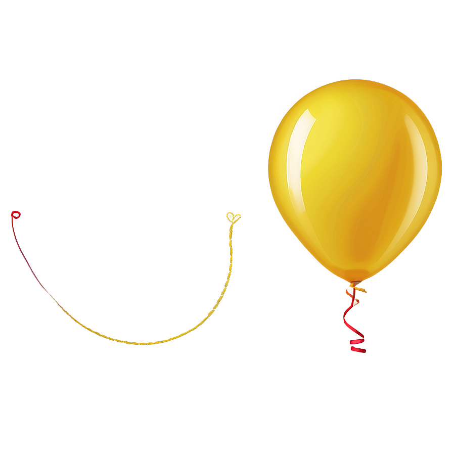 Yellow Balloon With String Png Mnx90 PNG image