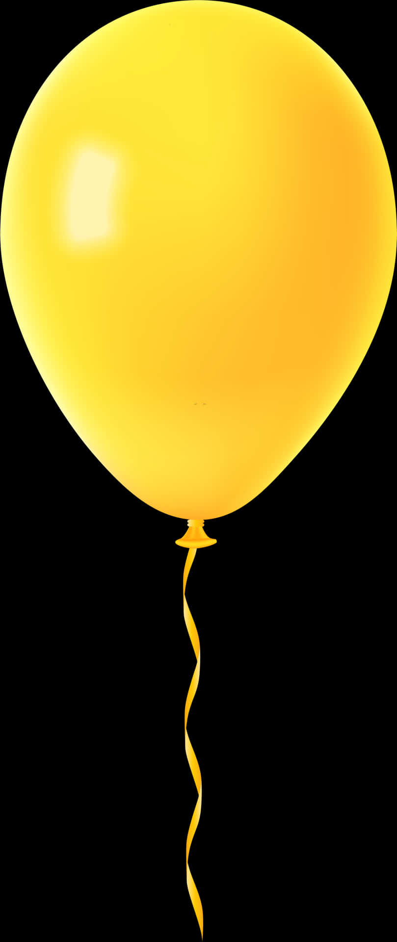 Yellow Balloonwith Ribbon PNG image