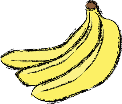 Yellow Banana Bunch Illustration PNG image
