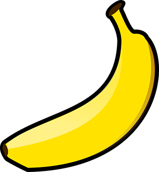 Yellow Banana Vector Art PNG image