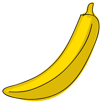 Yellow Banana Vector Illustration PNG image