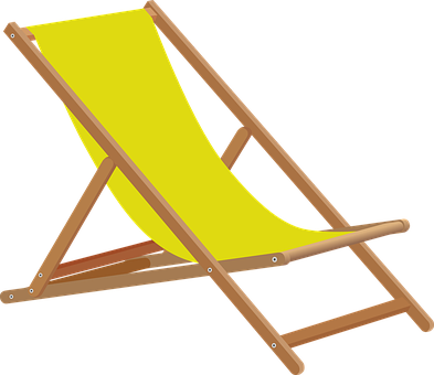 Yellow Beach Chair Graphic PNG image