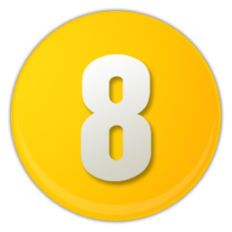 Yellow Billiard Ball Number8 PNG image