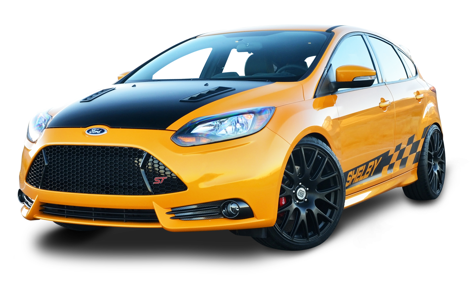 Yellow Black Ford Focus S T PNG image