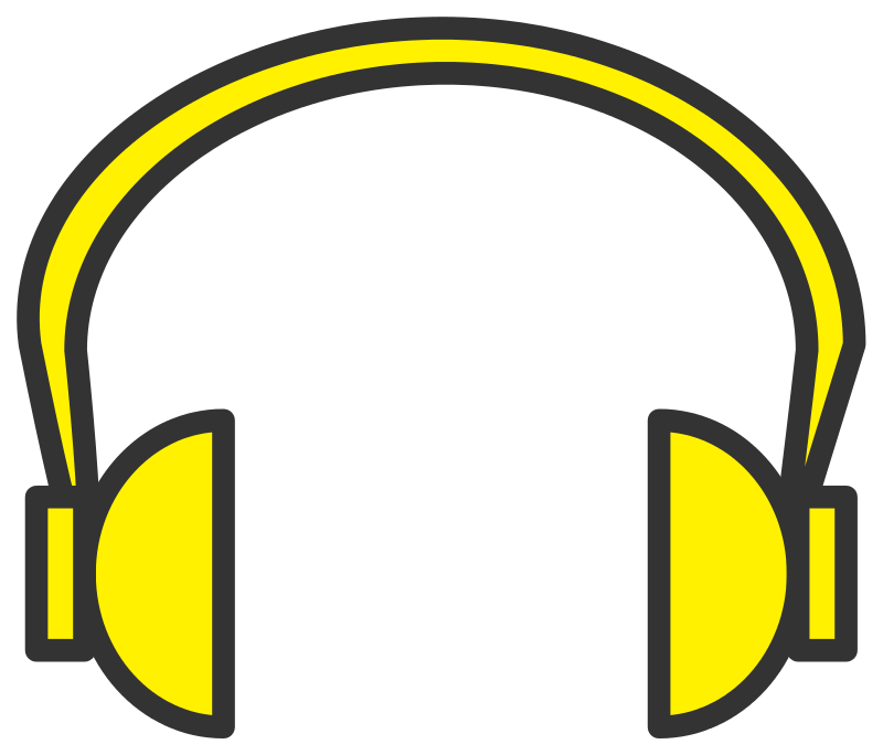 Yellow Black Headphones Icon PNG image