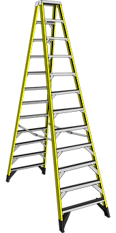 Yellow Black Step Ladder PNG image