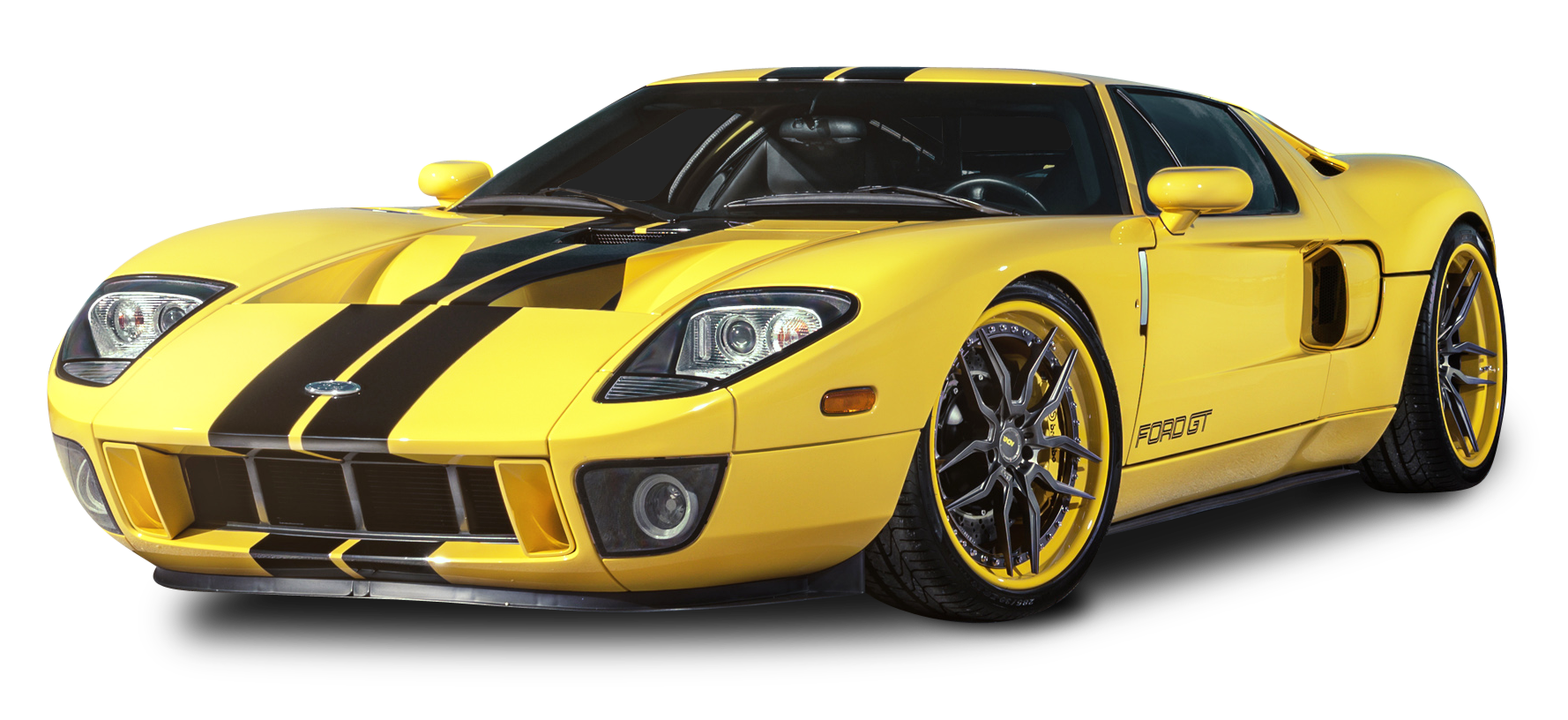 Yellow Black Striped Sports Car PNG image