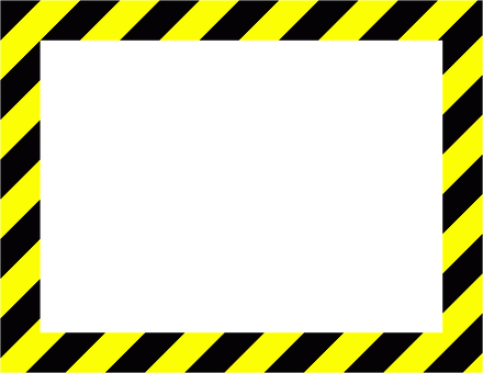 Yellow Black Striped Warning Border PNG image