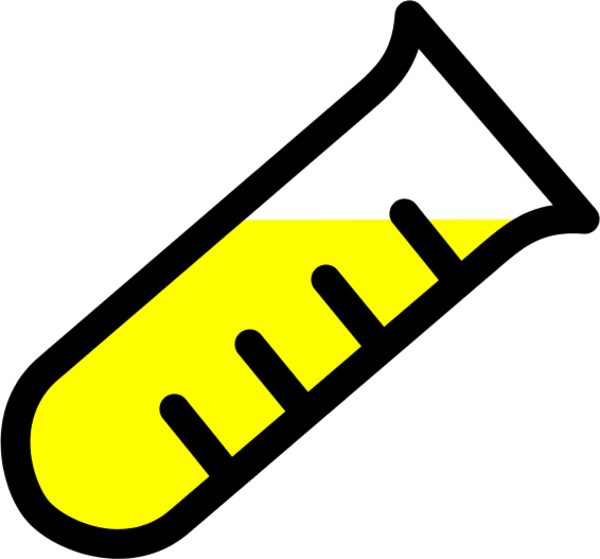 Yellow Black Test Tube Icon PNG image