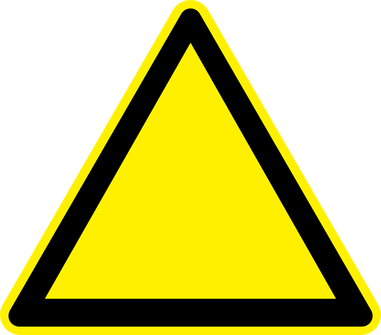 Yellow Black Triangle Sign PNG image