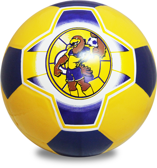 Yellow Blue Animated Eagle Soccer Ball PNG image