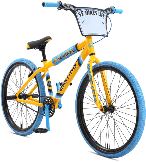 Yellow Blue B M X Bike PNG image