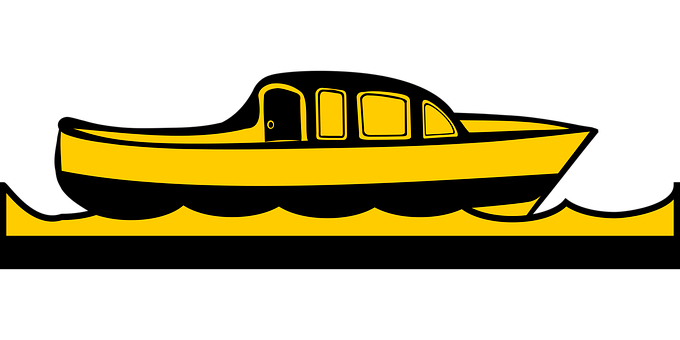 Yellow Boat Graphic PNG image