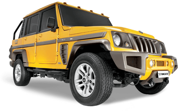 Yellow Bolero S U V Profile View PNG image