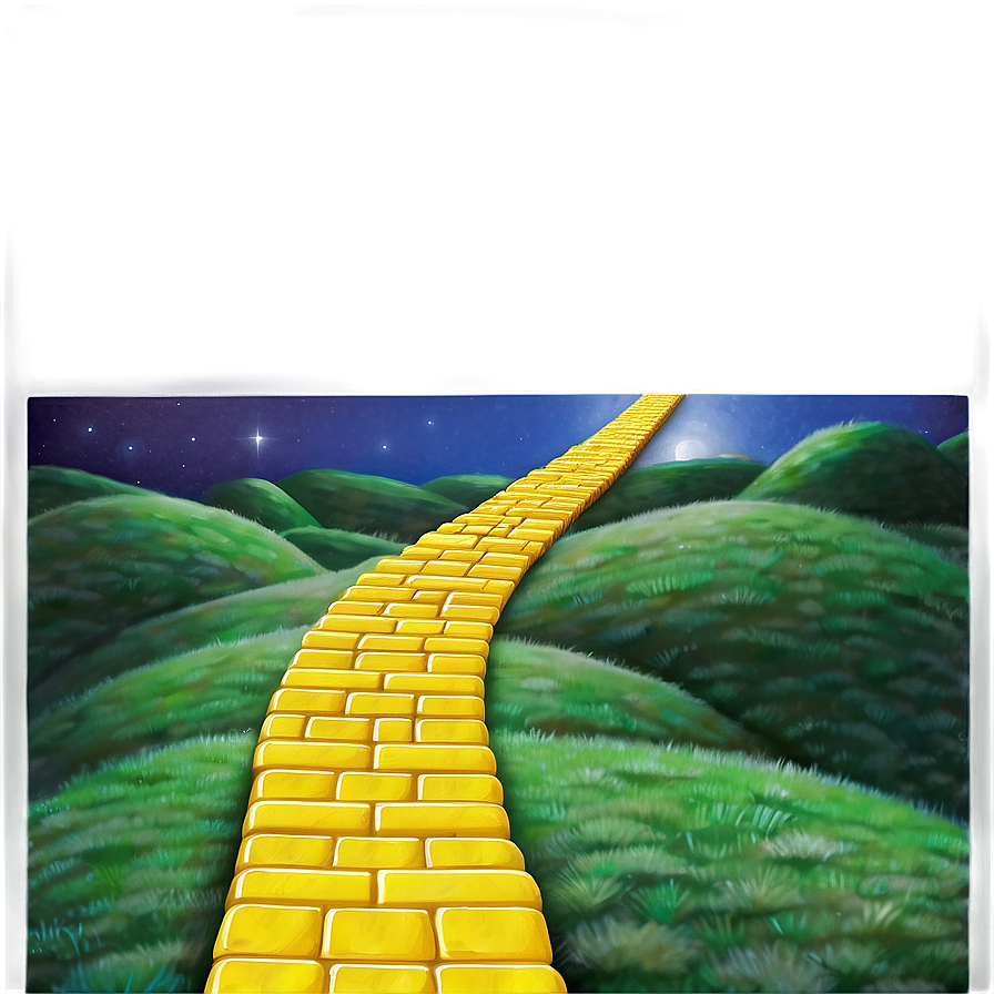 Yellow Brick Road In Moonlight Png Sfc PNG image