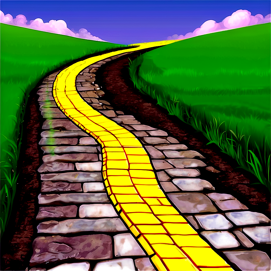 Yellow Brick Road Map Illustration Png 06262024 PNG image