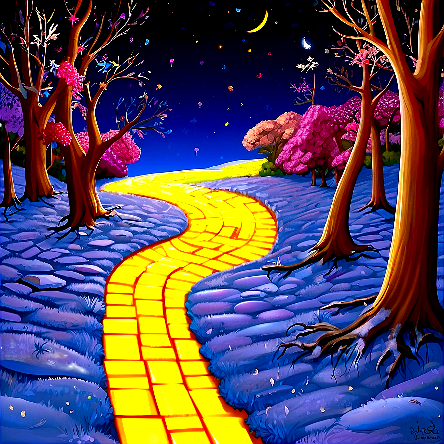 Yellow Brick Road Through Seasons Png 83 PNG image