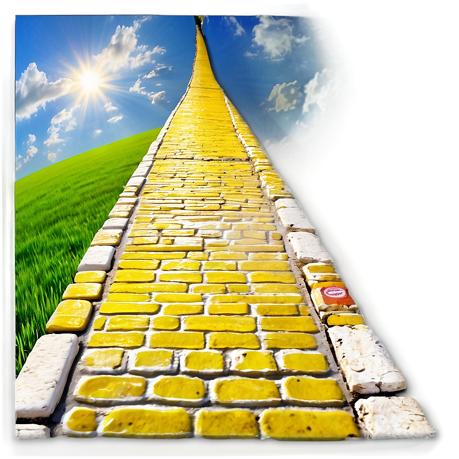 Yellow Brick Road Under Blue Sky Png Mqm PNG image