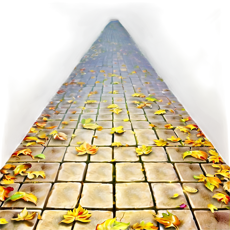 Yellow Brick Road With Autumn Leaves Png Pwi17 PNG image