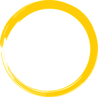 Yellow Brushstroke Circle PNG image