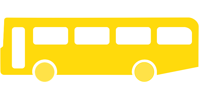 Yellow Bus Silhouette Graphic PNG image