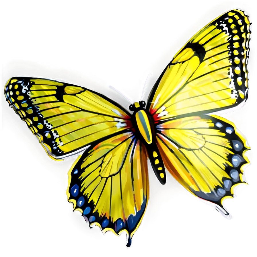 Yellow Butterfly B PNG image