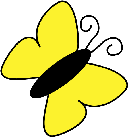 Yellow Butterfly Cartoon PNG image