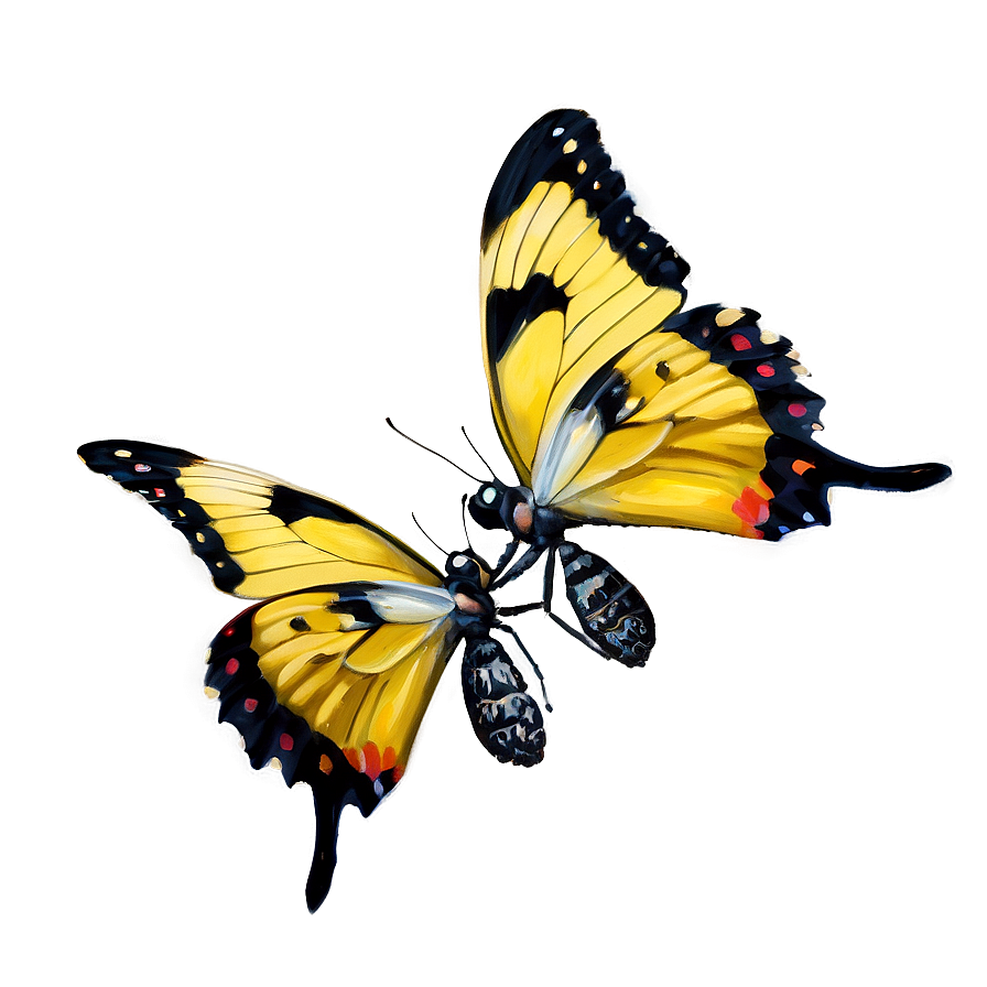 Yellow Butterfly Duo Png 92 PNG image