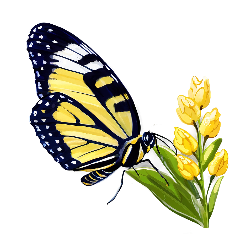 Yellow Butterfly In Garden Png 06292024 PNG image